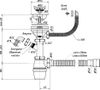 купить Сифон для мойки бутылочный D. 3.1/2" x 40 с 1 отводом, переливом и гибкой трубой 40/50  ОРИО в Кишинёве 