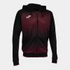 FINAL SALE - Hanorac JOMA - TIGER V ZIP-UP HOODIE BLACK BURGUNDY 