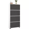 cumpără Raft pentru încălțăminte Mobildor-Lux Leo Slim 50x16x164H cm White/Anthracite în Chișinău 