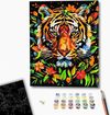 cumpără Tablou pe numere BrushMe BSB0026FC (fără cutie) Tigru în flori în Chișinău 