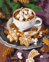 купить Картина по номерам BrushMe BS52779FC 40*50 сm (fără cutie) Cacao cu zăpada в Кишинёве 