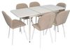 купить Комплект стол и стулья Evelin di Costacurta стол DT-531R Wh + 6 стульев YTC-064Wh Bjorn-24 (Light beige) в Кишинёве 