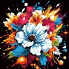 cumpără Tablou pe numere Strateg 57223 Explozie florala 40x40cm (fundal negru) în Chișinău 
