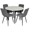 купить Комплект стол и стулья Evelin di Costacurta стол DT-402-3B + 4 стула YTC-080B, BLU-14 Dark grey в Кишинёве 