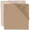 cumpără Lenjerie de pat pentru copii Jollein 2511-507-68080 Cearsaf cu elastic Jersey Wild Rose/Biscuit, 120x60cm, 2buc în Chișinău 