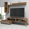 cumpără Set mobilă living Trendy Planeta, Nuc, Alb 150x37x37cm în Chișinău 