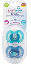 ”Baby-Nova” Suzetă ortodontică,cu inel, 0 luni+, Silicon, fără BPA, 2 buc. cu cutie pentru sterilizare (20004)