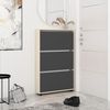cumpără Raft pentru încălțăminte Mobildor-Lux Leo Slim 60x16x125H cm Sonoma/Anthracite în Chișinău 