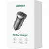 купить Зарядное устройство для автомобиля Ugreen 40858 1USB-A+Type-C Aluminum 3A 30W, Grey в Кишинёве 