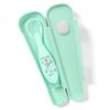 Lingura din silicon cu ventuza Babyono Mint in container 