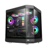 Case ATX GAMEMAX HYPE , w/o PSU, 3x120mm ARGB fans,ARGB HUB, TG, Dust Filter, Type-C, USB 3.0, Black 