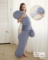 купить Подушка для мам Momcozy PP007-GR00NB-C Perna pentru maternitate in forma F Velvet Grey в Кишинёве 