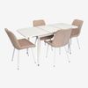 купить Комплект стол и стулья Evelin di Costacurta стол DT-531R Wh + 4 стула YTC-055Wh UF885-03 (Light beige) в Кишинёве 