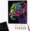 cumpără Tablou pe numere BrushMe BSB0019FC (fără cutie) Leopard colorat în Chișinău 