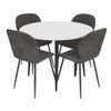 купить Комплект стол и стулья Evelin di Costacurta стол DT-402-3B + 4 стула YTC-064B UF885-15 (Dark grey) в Кишинёве 