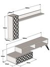 cumpără Set mobilă living Trendy Planeta, Nuc, Crem 150x37x37cm în Chișinău 
