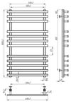 cumpără Uscător de prosoape Lianat 6236 OMEGA 500x1000 inox negru în Chișinău 