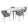 купить Комплект стол и стулья Evelin di Costacurta стол DT-533R B + 4 стула YTC-097B UF Blu-14 (Dark grey) в Кишинёве 