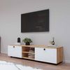 купить Тумба напольная для TV Mobildor-Lux ZEN (180x35x38H cm) Sonoma/Alb в Кишинёве 