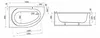 купить Ванна Polimat Miki 145 x 85 Right+ suport (acryl asim.) в Кишинёве 