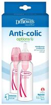 купить Поильник Dr. Brown's 072239306369 Set 2 biberoane cu gat ingust Options+ Roz, 250ml в Кишинёве 