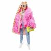 купить Кукла Barbie GRN28 Set Extra într-o blăniță roz в Кишинёве 
