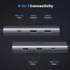 купить Переходник для IT Ugreen 15852 HUB 6in1 USB-C to 2*HDMI(8K@30Hz)+2*USB-A3.0+USB-C3.0+PD(100W), CM498, Space Gray в Кишинёве 