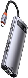 купить Переходник для IT Baseus CAHUB-CV0G 8in1 Type-C to 1*HDMI+USB-A 3.0+PD*1+RJ45*1+SD/TF*1, Metal Gleam Series, Space Gray в Кишинёве 