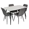 купить Комплект стол и стулья Evelin di Costacurta стол DT-532R B + 4 стула YTC-078B Bjorn-13 (Grey) в Кишинёве 