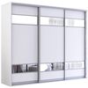 купить Шкаф Mobildor-Lux Раздвижные двери Fox из ДСП с зеркальными элементами (240x60x210 см, высота) Белый в Кишинёве 