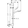 Crometta 100 Set Duș manual 1jet cu bară 65 cm