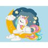 купить Картина по номерам BrushMe KBS0105FC 30x40 сm (fără cutie) Unicorn în culori de curcubeu в Кишинёве 