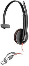 купить Наушники проводные Poly Blackwire 3210 Mono USB-C + USB-C/A Adapter (Bulk) (8X214A6) в Кишинёве 