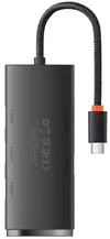 купить Переходник для IT Baseus WKQX030301 HUB 4in1 Type-C 3.0 to 4*USB-A 1*Type-C 3.0 Lite Series, Black в Кишинёве 