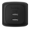 cumpără Încărcător cu fir Belkin WCH019KQBK 50w Dual USB-C PD wall Charger with PPS, Black în Chișinău 