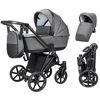 cumpără Сărucior pentru copii Angelina Carucior 2in1 Enigma Eco Leather Grey Ecco-11 în Chișinău 