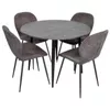 купить Комплект стол и стулья Evelin di Costacurta стол DT-402-6B + 4 стула YTC-064B UF885-15 (Dark grey) в Кишинёве 