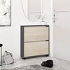 купить Полка для обуви Mobildor-Lux Leo Slim 100x16x86H cm Anthracite/Sonoma в Кишинёве 