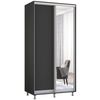 cumpără Dulap Mobildor-Lux Aron cu uși glisante din oglindă și PAL (110x60x240H cm) Anthracite în Chișinău 