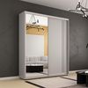 купить Шкаф Mobildor-Lux Compact uși glisante Oglindă + PAL cu ornament grecesc (180x45x210H cm) Grey в Кишинёве 