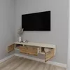 купить Тумба напольная для TV Smartex (16584) Т10 140 TV-Навесная Ivory+Stejar Inchis в Кишинёве 