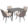 cumpără Set masă și scaune Evelin di Costacurta стол DT-405-6B + 4 стула QT-227B Light grey/Dark grey în Chișinău 