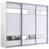 cumpără Dulap Mobildor-Lux Fox uși glisante din PAL cu elemente din oglindă (240x60x200H cm) Alb în Chișinău 
