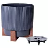 купить Цветочный горшок Aleana 128024 Oslo cu insertie si suport decorartiv d20 cm, granite в Кишинёве 
