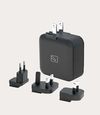Tucano Wall Charger USB-A + Type-C QC3.0/PD 36W, all in 1 US/UK/EU/AUS worldwide adapter, Black 
