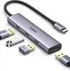 cumpără Adaptor de rețea USB Ugreen 20841 HUB 4in1 Type-C 3.0 to 4*USB-A 3.0, Power Port, up to 5Gpbs CM473, Silver în Chișinău 