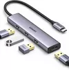 купить USB Hub Ugreen 20841 HUB 4in1 Type-C 3.0 to 4*USB-A 3.0, Power Port, up to 5Gpbs CM473, Silver в Кишинёве 