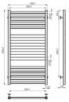 cumpără Uscător de prosoape Lianat 6234 NOVA 500x1200 inox negru în Chișinău 