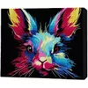 cumpără Tablou pe numere BrushMe RMGB002FC 30x40сm (pânză neagră/fără cutie) Iepuraș neon în Chișinău 