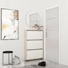 cumpără Raft pentru încălțăminte Mobildor-Lux Leo Slim 50x16x125H cm Sonoma/White în Chișinău 